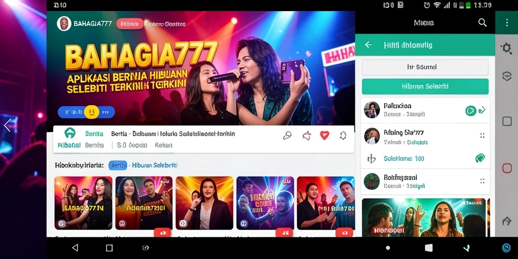 Antarmuka menarik BAHAGIA777 menampilkan berita hiburan selebriti terkini.