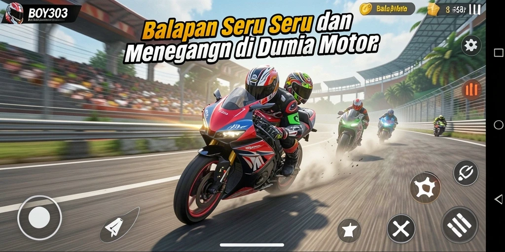 Tampilan antarmuka menarik dari BOY303 dengan fitur balap motor.