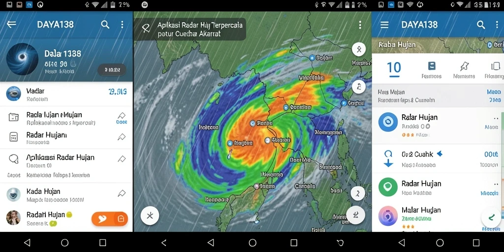 Antarmuka aplikasi DAYA138 menampilkan informasi radar hujan secara jelas dan informatif.