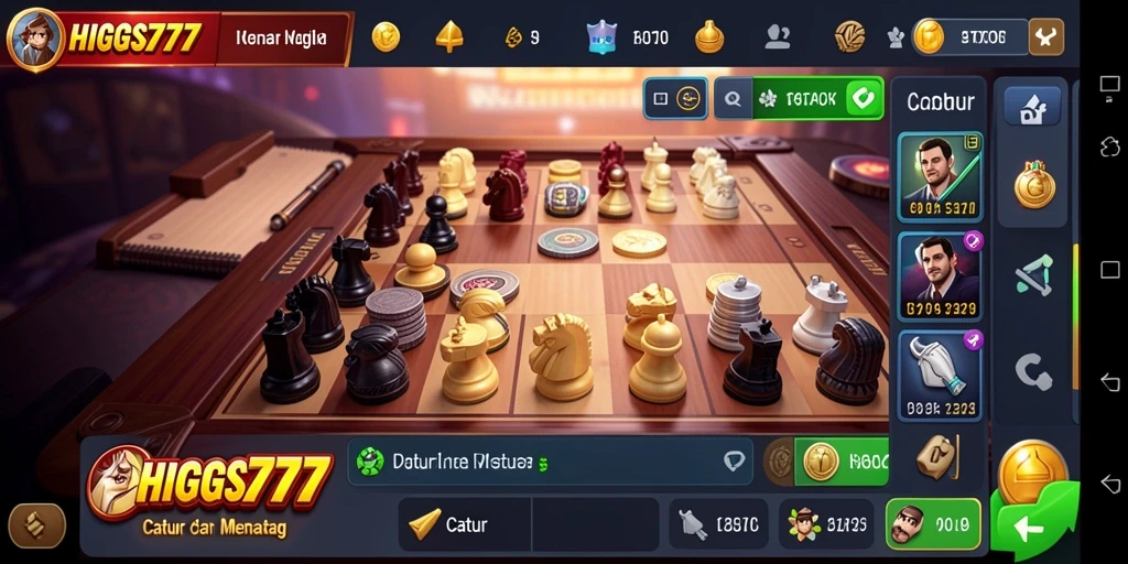 Tampilan antarmuka HIGGS777 saat bermain Catur.