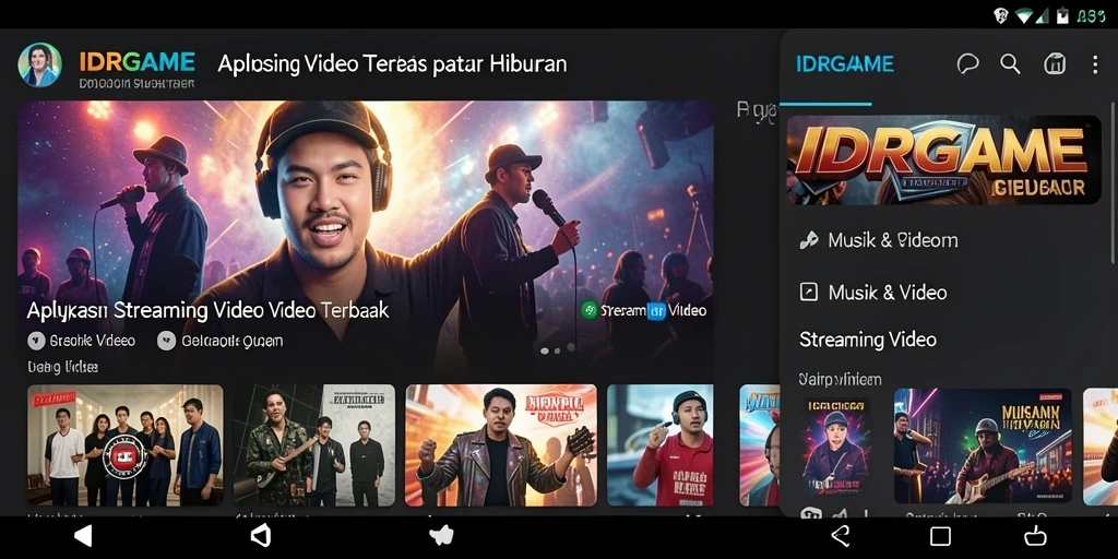 Tampilan antarmuka IDRGAME yang sederhana dan menarik untuk streaming video.