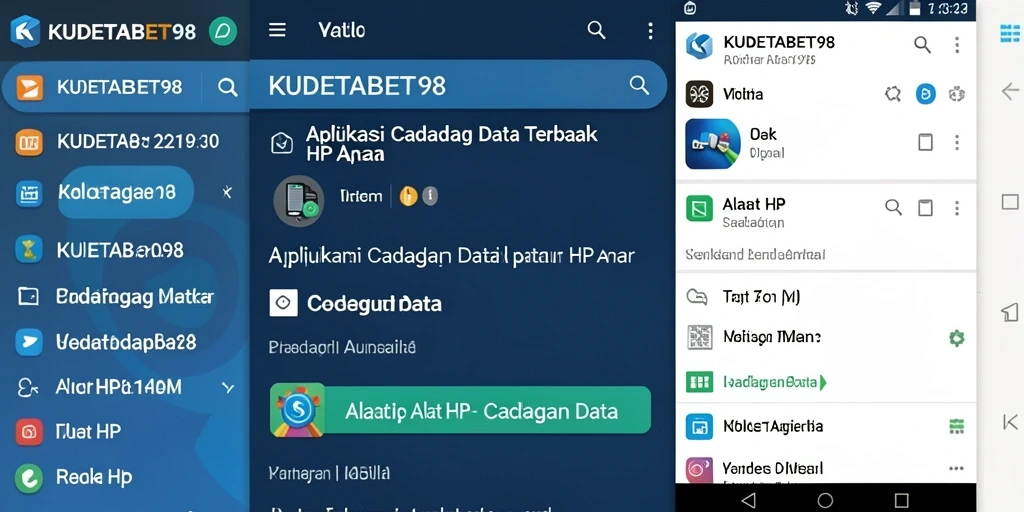 Screenshot KUDETABET98 menampilkan antarmuka cadangan data yang sederhana dan efektif.