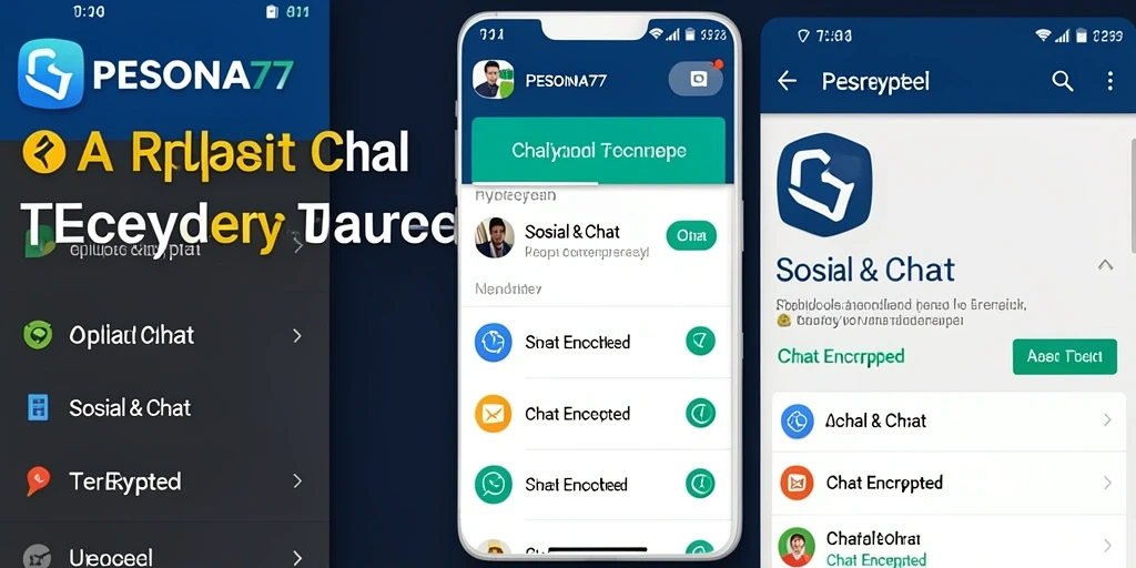 Antarmuka PESONA77 menampilkan fitur Chat Encrypted yang aman.
