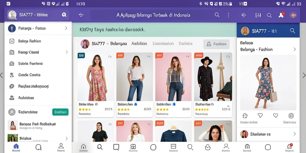 Antarmuka SIA777 yang modern dan mudah digunakan untuk belanja fashion.