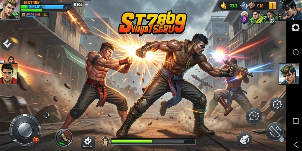 Antarmuka ST789 menampilkan aksi seru dan karakter menarik dalam gameplay.